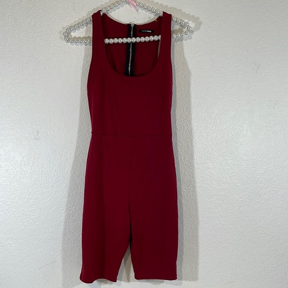 FASHION NOVA Remedy For Everything Romper Burgundy Size Small - Picture 3 of 7